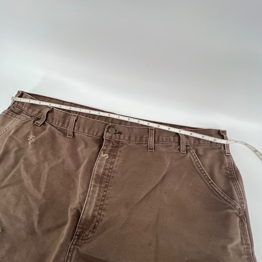 Vintage Carhartt Brown Duck Carpenter Work Pants Distressed Thrashed Mens 44x32 - Picture 5 of 12